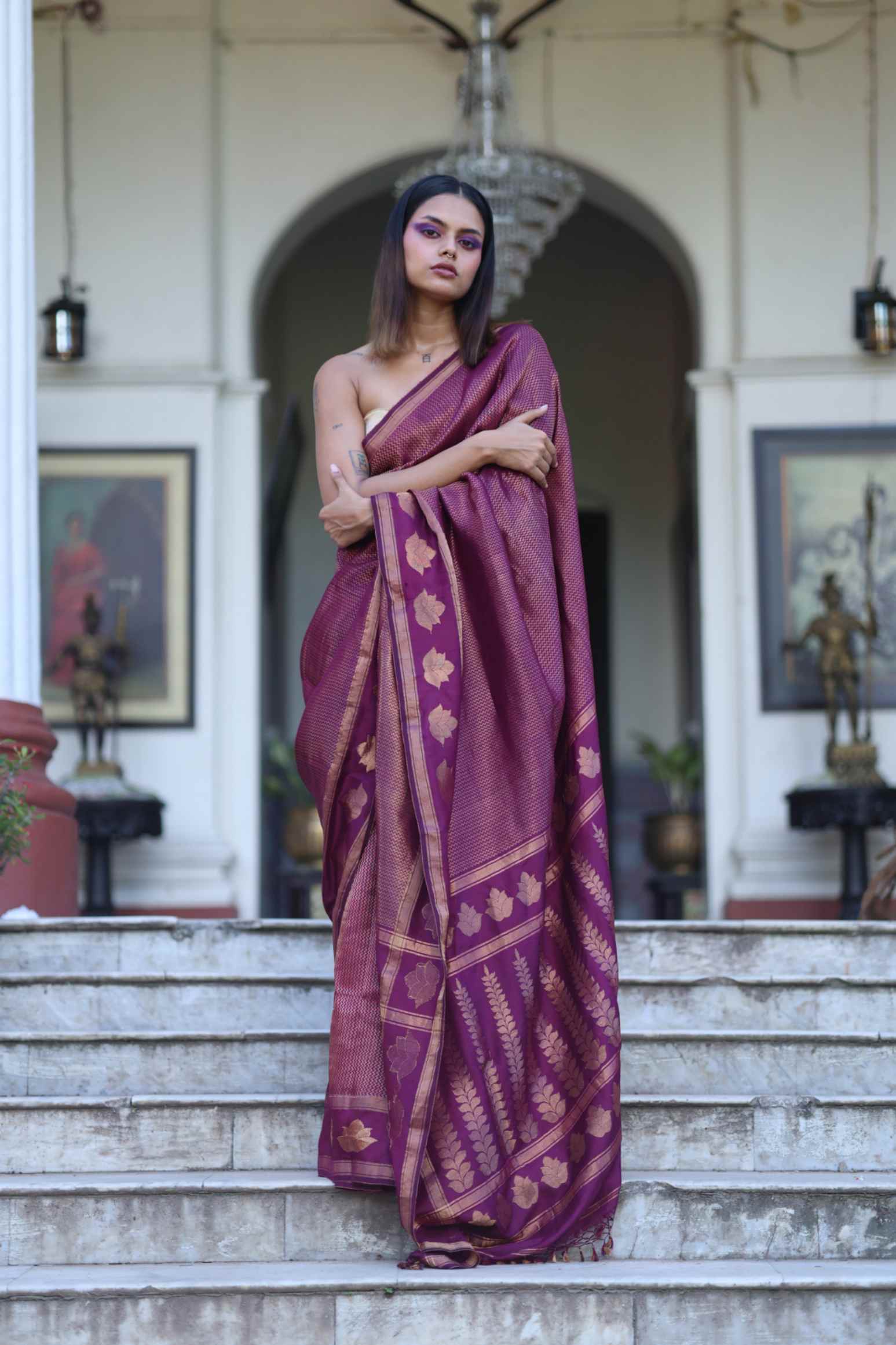 Teen Paar Pure Silk Saree