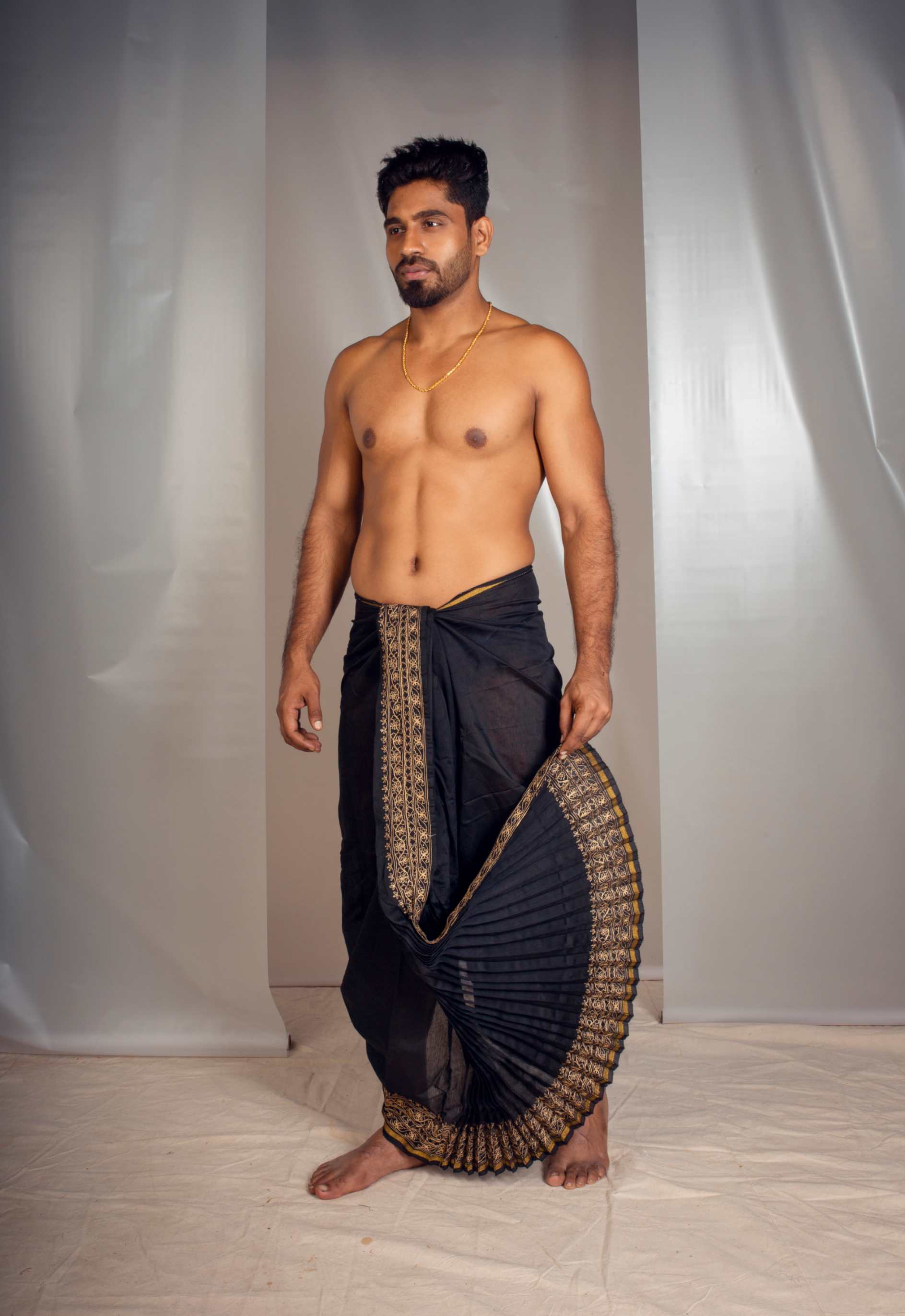 Chanderi Embroidered Dhoti